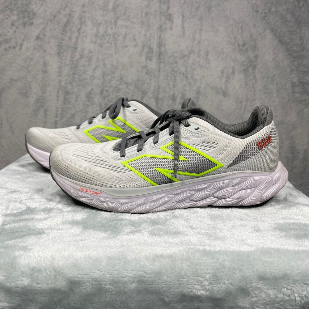 New Balance Fresh Foam X 880 v14 Women 10 Grey Neon Yellow Running Shoes W880F14